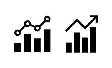 Grafik simgesi vektörü büyüyor. Çizelge ve sembol. diyagram simgesi