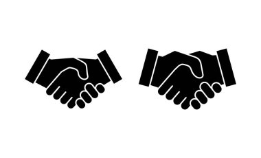 Tokalaşma ikonu vektörü. İş tokalaşma işareti ve sembol. iletişim anlaşması