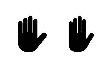 El simgesi vektörü. El işareti ve sembol. Avuç