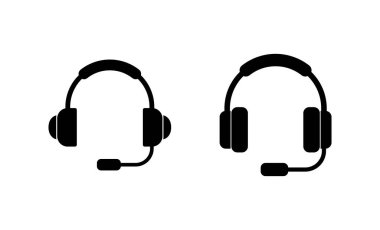 Kulaklık ikonu vektörü. İmza ve sembol.
