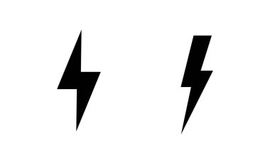 Şimşek simgesi vektörü. Elektrik işareti ve sembol. Güç simgesi. enerji işareti
