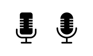 Mikrofon ikon vektörü. Karaoke işareti ve sembol