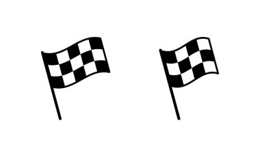 Yarış bayrağı ikonu vektörü. Yarış bayrağı ve sembolü. Damalı yarış bayrağı simgesi