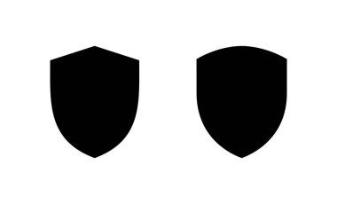 Kalkan simgesi vektörü. Koruma ikonu. Güvenlik işareti ve sembol