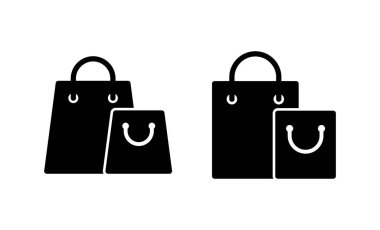Alışveriş poşeti ikon vektörü. Alışveriş işareti ve sembol