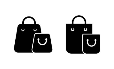 Alışveriş poşeti ikon vektörü. Alışveriş işareti ve sembol