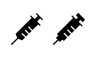 Şırınga ikon vektörü. Enjeksiyon işareti ve sembol. Aşı simgesi