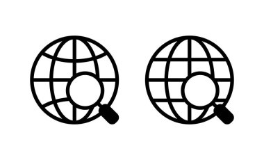 Web simgesi vektörü. Web tabelalarına ve sembollere git. Web tıklama simgesi. Genel arama simgesi