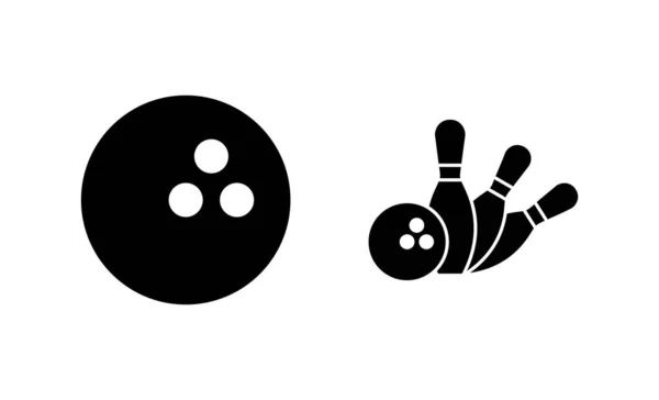 Bowling Icon Vektor Bowlingball Und Anstecknadel Zeichen Und Symbol — Stockvektor