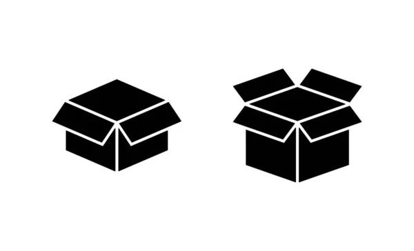 Rutan Ikon Vektor Box Tecken Och Symbol Paket Förpackning — Stock vektor