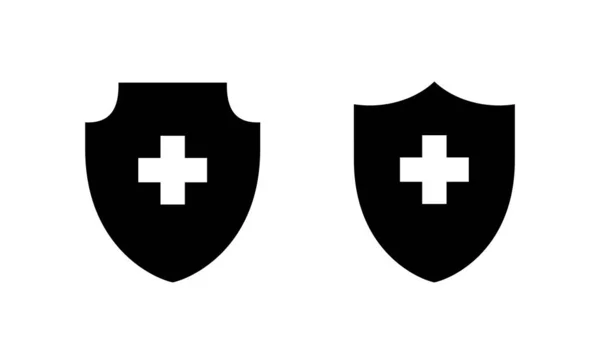 Ikona Ubezpieczenia Zdrowotnego Znak Symbol Ubezpieczeniowego Dokumentu Zdrowia — Wektor stockowy