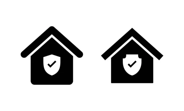Vettore Icona Assicurazione Casa Segno Simbolo Protezione Domestica — Vettoriale Stock