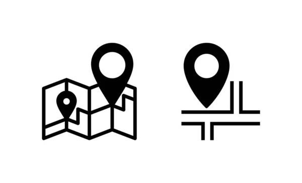 Векторні Карти Піктограми Штифта Знак Місцезнаходження Символ Знаходження Гео Піктограма — стоковий вектор