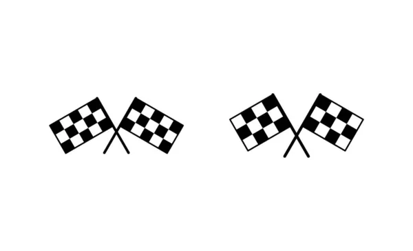 Racevlag Icoon Vector Race Vlag Teken Symbol Geruit Race Vlag — Stockvector