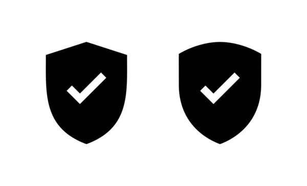 Ikona Znaku Tarczy Ochrona Zatwierdziła Znak Ikona Ubezpieczenia — Wektor stockowy