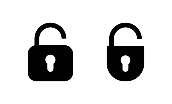 解锁图标向量 解锁标志和符号 解锁挂锁图标 — 图库矢量图片
