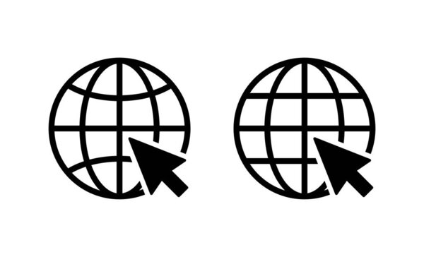 Web icon vector. go to web sign and symbol. web click icon. Global search icon