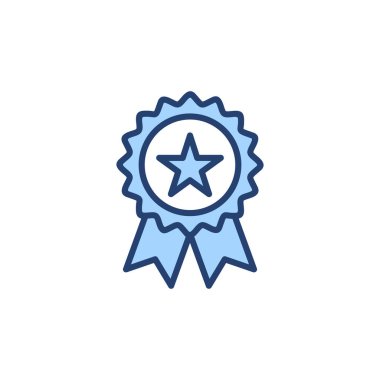 Rozet simgesi vektörü. Ödül ikon vektörü. İşaret ve simgelere ulaş