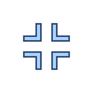 Tam ekran simge vektörü. Tam ekran işareti ve simgeye genişlet. Oklar sembolü