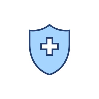 Sağlık sigortası ikonu vektörü. Sigorta sağlık belgesi ve sembolü