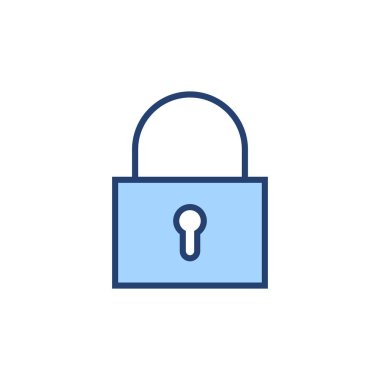 Simge vektörünü kilitle. Asma kilit işareti ve sembol. Şifreleme simgesi. Güvenlik sembolü