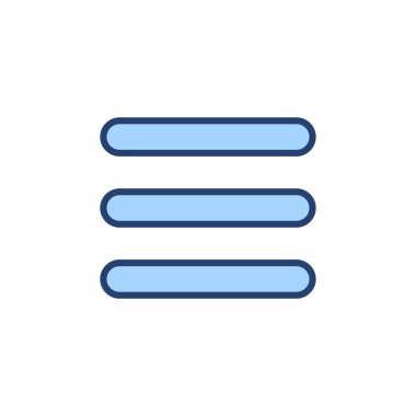 Menü simgesi vektörü. Web menü işareti ve sembol. Hamburger menüsü sembolü