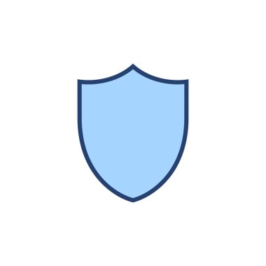 Kalkan simgesi vektörü. Koruma ikonu. Güvenlik işareti ve sembol