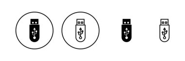 Usb simge vektörü. Flaş disk işareti ve sembol. Flash disk işareti.