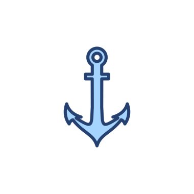 Çapa simgesi vektörü. Çapa işareti ve sembol. Çapa deniz simgesi.