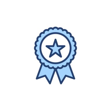 Rozet simgesi vektörü. Ödül ikon vektörü. İşaret ve simgelere ulaş