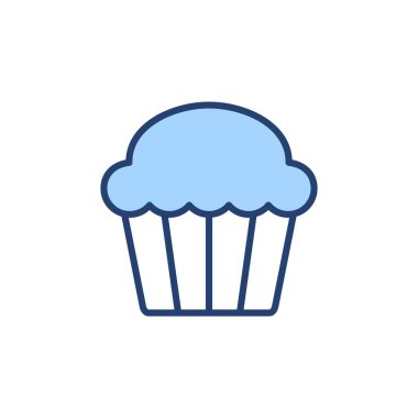 Kek ikonu vektörü. Kap kek işareti ve sembol