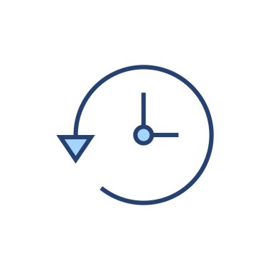 Tarih simgesi vektörü. Son olay geçmişi işareti ve simgesi