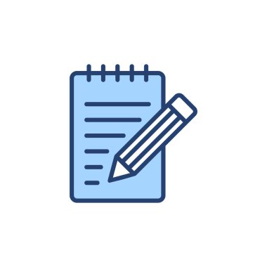 Not simgesi vektörü. not defteri işareti ve sembol