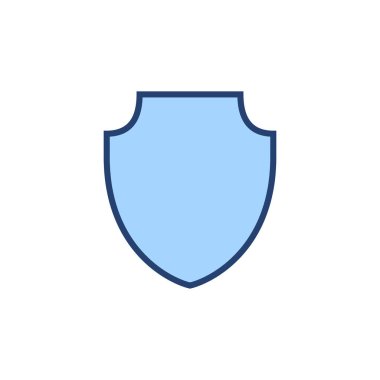 Kalkan simgesi vektörü. Koruma ikonu. Güvenlik işareti ve sembol