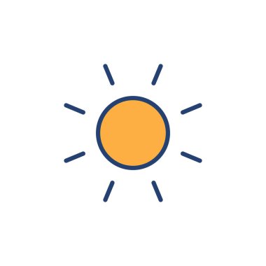 Güneş ikonu vektörü. Parlaklık işareti ve sembol