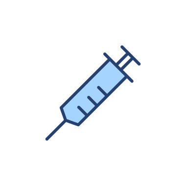 Şırınga ikon vektörü. Enjeksiyon işareti ve sembol. Aşı simgesi