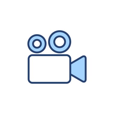 Video simgesi vektörü. Video kamera işareti ve sembol. Film tabelası. Sinema