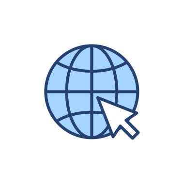 Web simgesi vektörü. Web tabelalarına ve sembollere git. Web tıklama simgesi. Genel arama simgesi