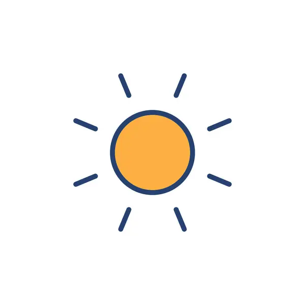 Güneş Ikonu Vektörü Parlaklık Işareti Sembol — Stok Vektör