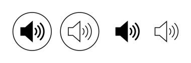 Sözcü simgesi vektörü. Ses düzeyi ve sembol. Hoparlör ikonu. ses sembolü