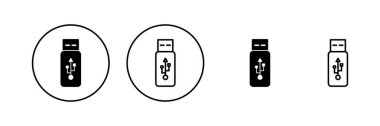 Usb simge vektörü. Flaş disk işareti ve sembol. Flash disk işareti.