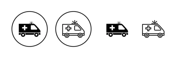 Ambulans Simgesi Vektörü Ambulans Kamyonu Işareti Sembol Ambulans Arabası — Stok Vektör