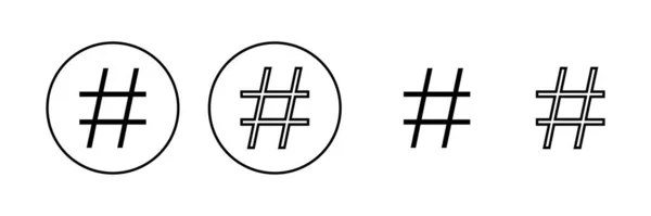 Vettore Icona Hashtag Hashtag Segno Simbolo — Vettoriale Stock