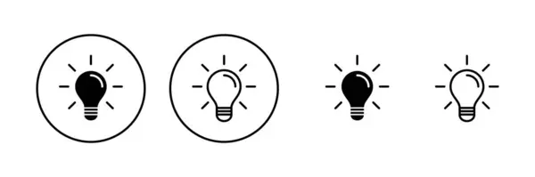 Lampensymbolvektor Zeichen Und Symbol Der Glühbirne Ideensymbol — Stockvektor