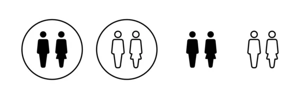 Mand Kvinde Ikon Vektor Mandlige Kvindelige Tegn Symbol Piger Drenge – Stock-vektor