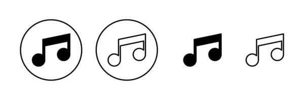 Vettore Icone Musicali Segno Simbolo Musica Nota — Vettoriale Stock