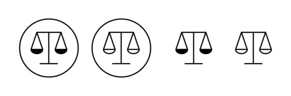 Waga Wektora Ikony Ikona Skali Prawa Podpis Symbol Sprawiedliwości — Wektor stockowy