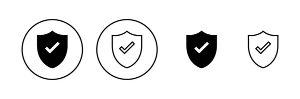 Symbol Vektor Für Schild Markieren Schutzschilder Versicherungskennzeichen — Stockvektor