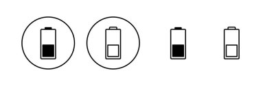 Batarya ikon vektörü. Şarj işareti. pil şarj seviyesi