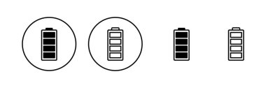 Batarya ikon vektörü. Şarj işareti. pil şarj seviyesi